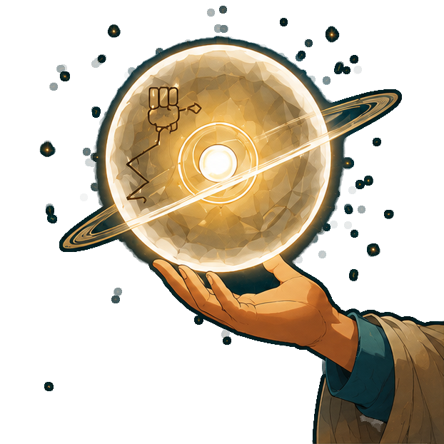 Hand holding glowing orb